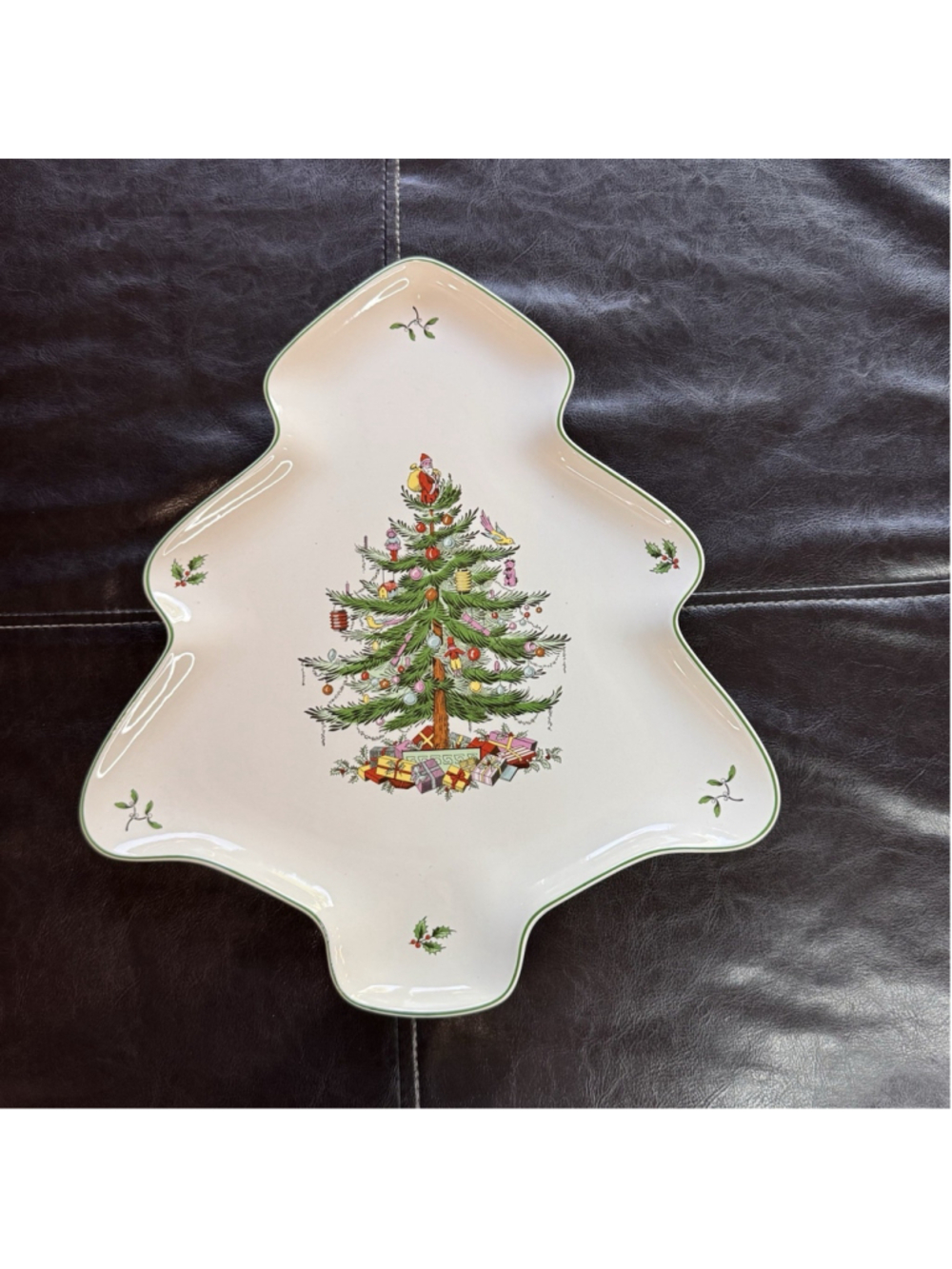 New Spode Christmas Tree Shaped Platter 14”